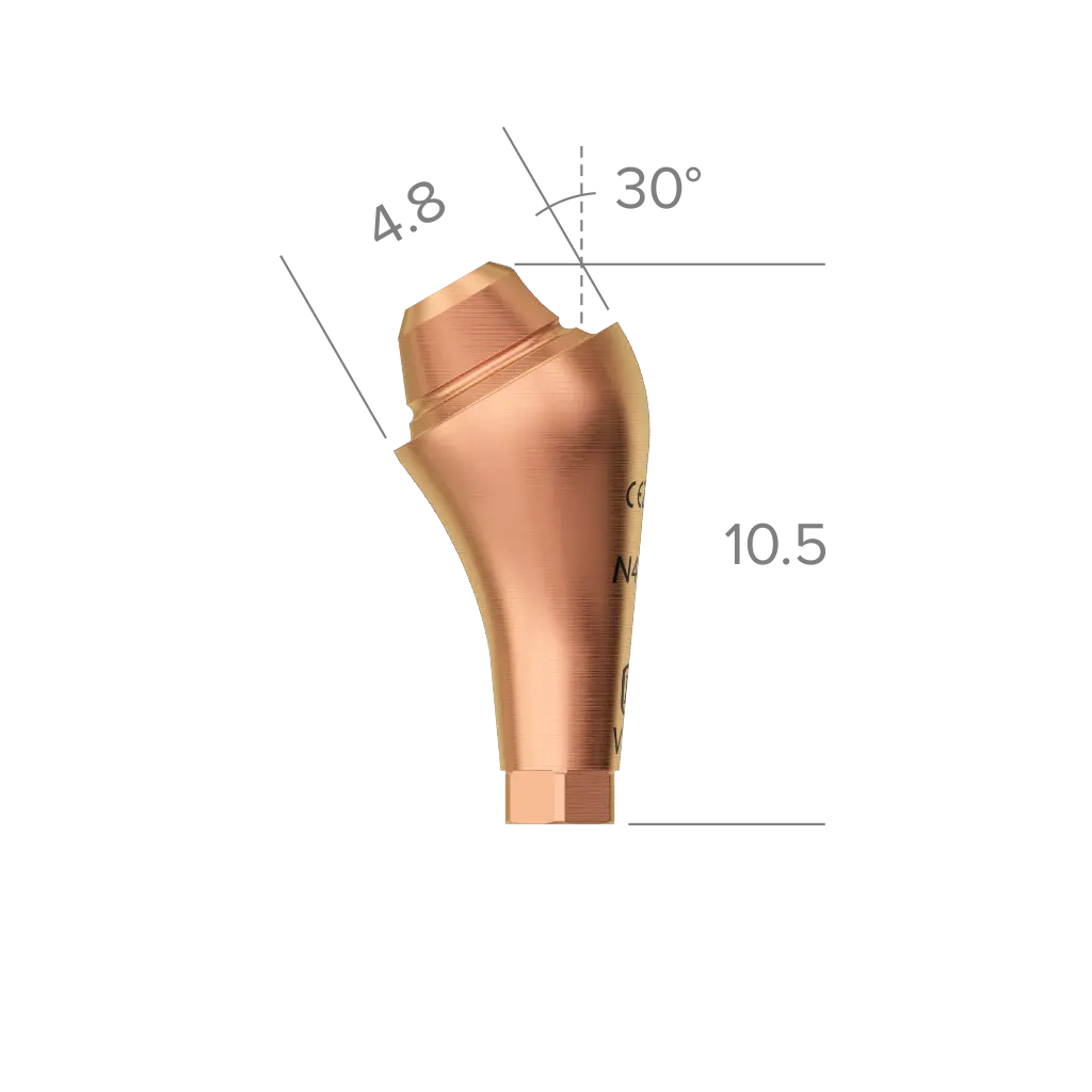 Abutment, multi-unit, N platform, 30°, 4 mm, R. 